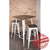 LumiSource BS-OR VW+E2 Oregon Barstool Set of 2 in White Espresso